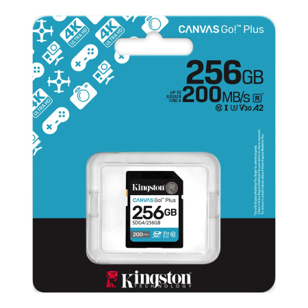 KINGSTON 256GB SDXC Canvas Go Plus Gen 4,  200MB/s img 1